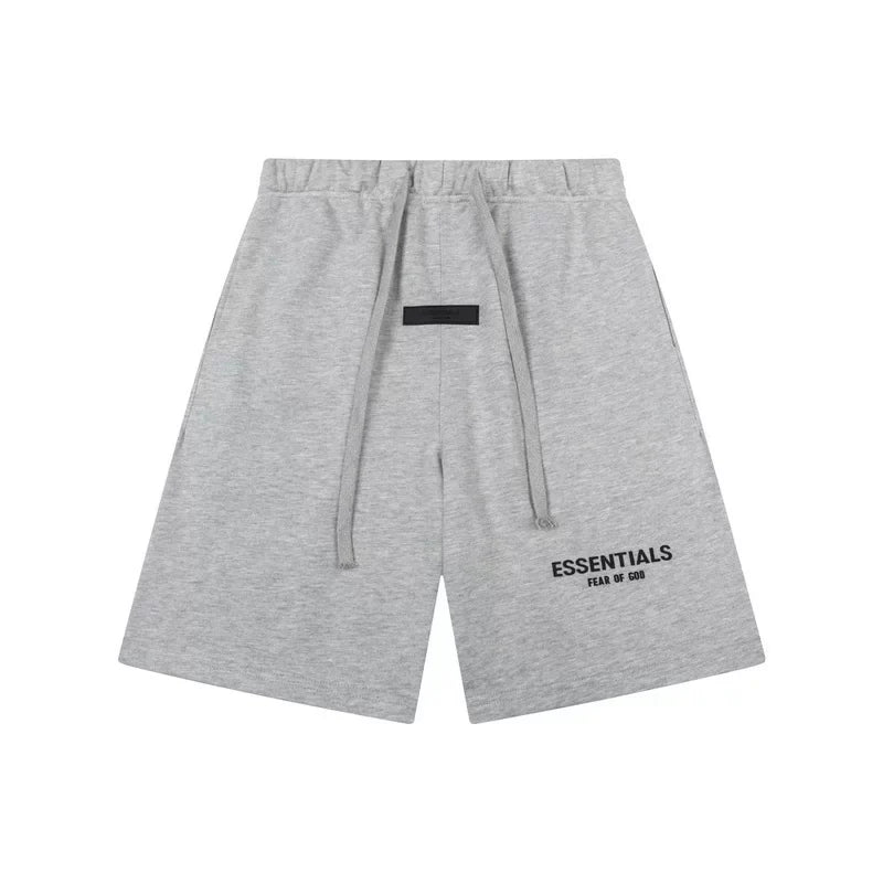 Fear Of God Essentials Logo Fleece Shorts Light Heather Grey