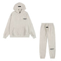 Fear Of God Essentials Hoodie Jogger Tracksuit Set Light Oat Heather