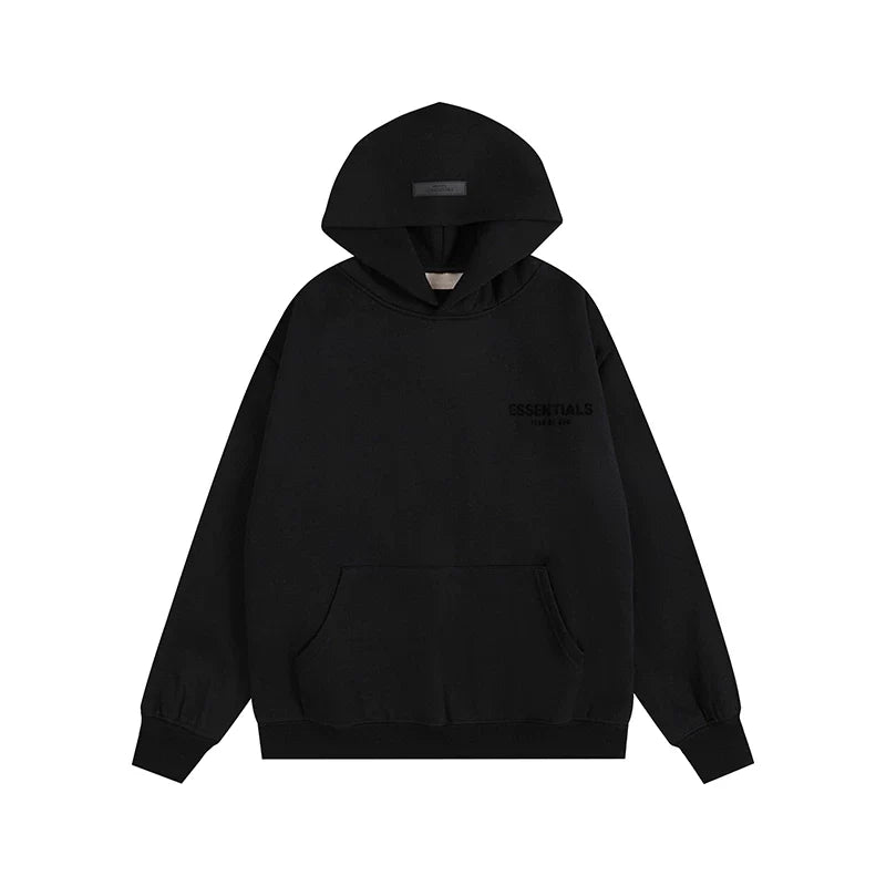 Fear Of God Essentials Chest Logo Pullover Hoodie Black