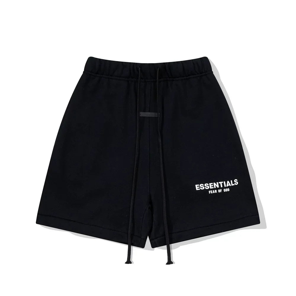 Fear Of God Essentials Logo Fleece Shorts Black