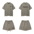 Fear Of God Essentials T‑Shirt Fleece Shorts Summer Set Moss Taupe